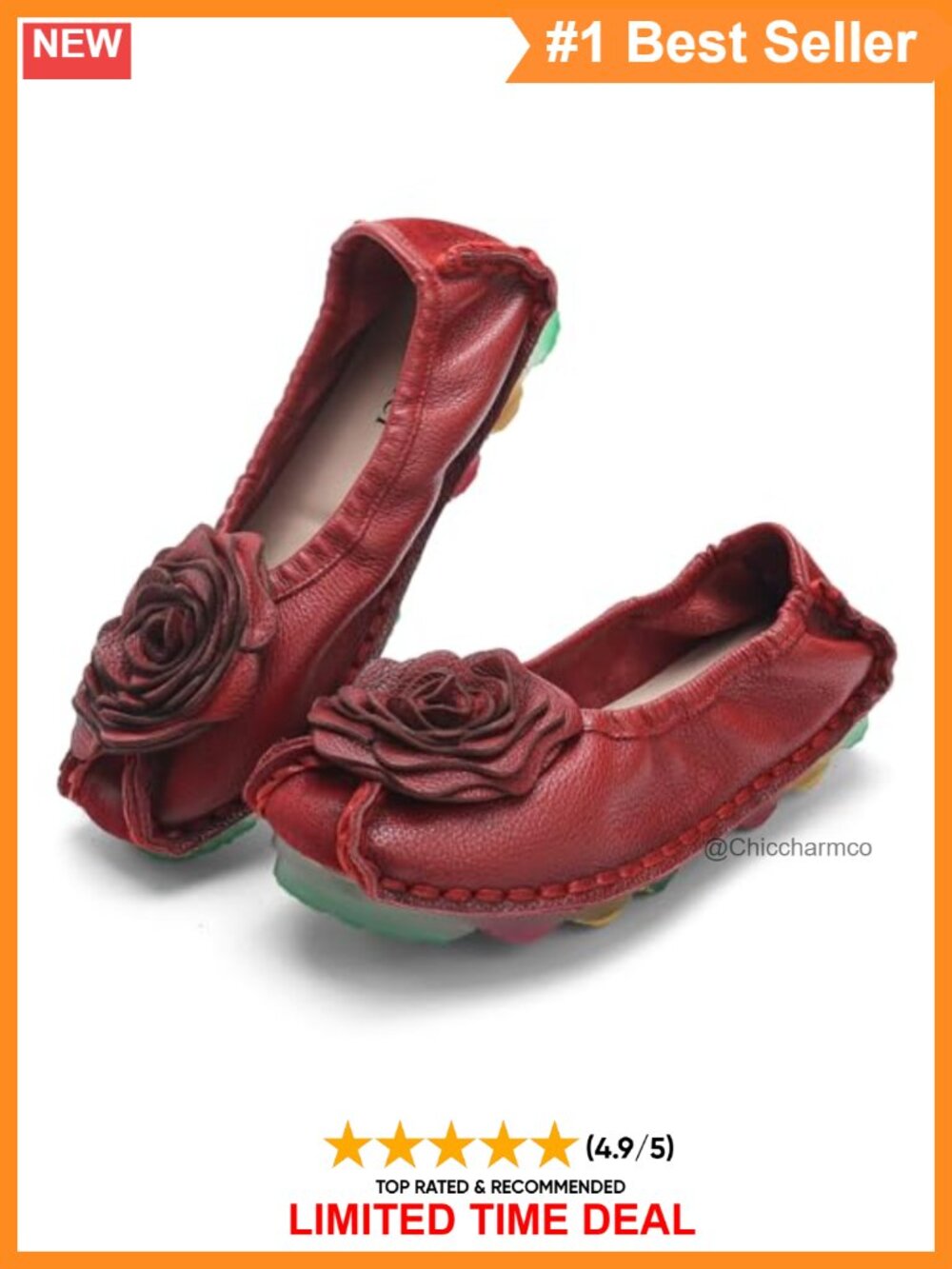 Genuine Leather Loafers Flats Comfortable Slip On Walking Shoes Non-Slip
